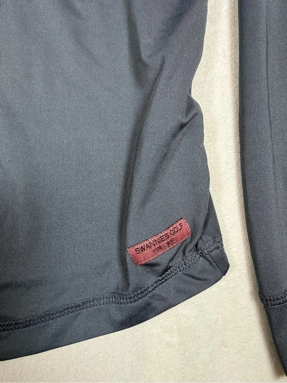 Swannies Golf Size Medium Ribbon Comlar Performance Quarter-Zip Gray Pullover